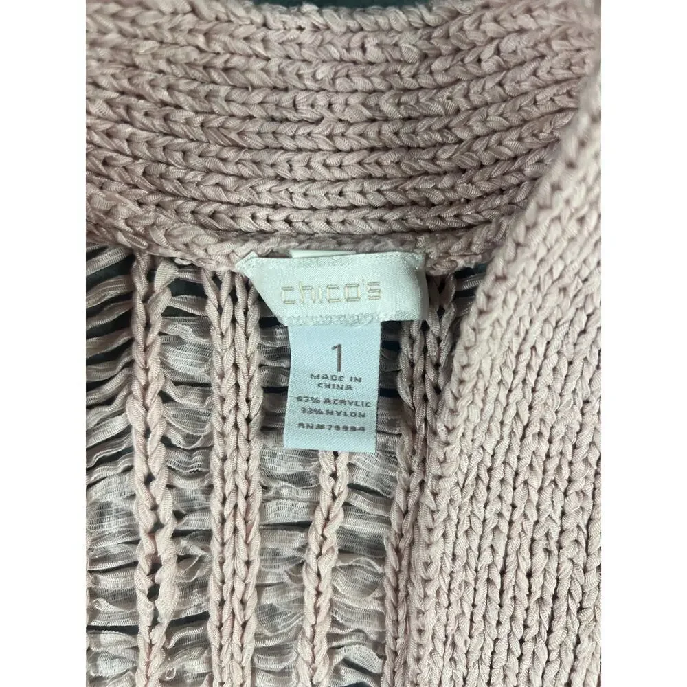Chico's Moonlight Mauve Jenna Cardigan Sweater Women's Size 1 XXS Elegance